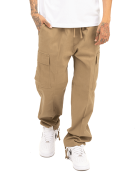 Pro Club Men's Heavyweight Stretch Twill Cargo Lounge Pant - Khaki