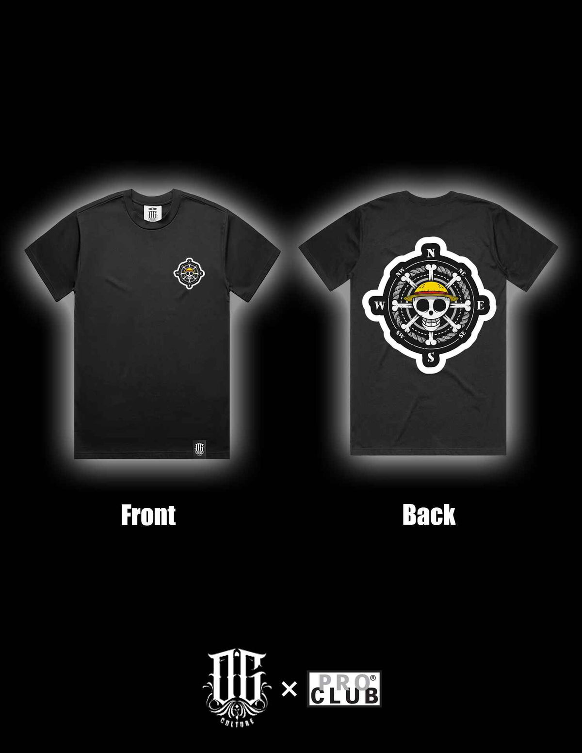 OG Culture X Pro Club Heavyweight Tee - One Piece Compass Logo