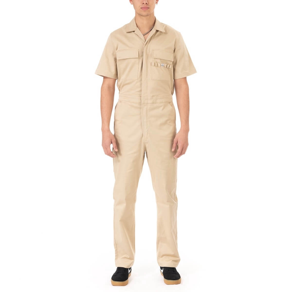 Pro Club Men's Workwear Mechanic's Short Sleeve Coverall - Khaki