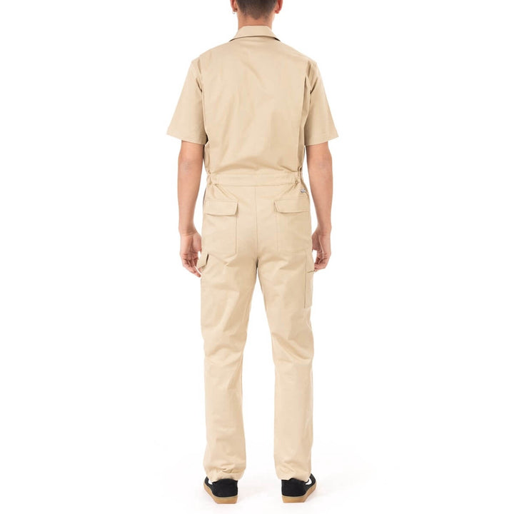 Pro Club Men's Workwear Mechanic's Short Sleeve Coverall - Khaki