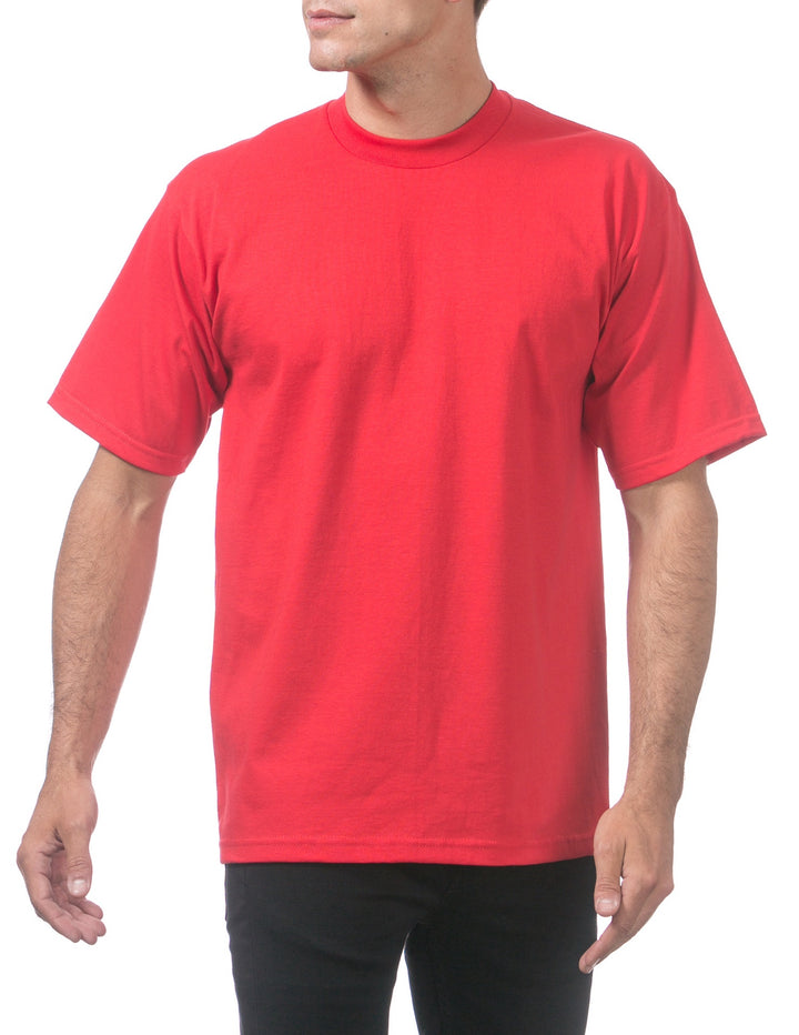 Pro Club Men's Heavyweight Short Sleeve Tee - RED