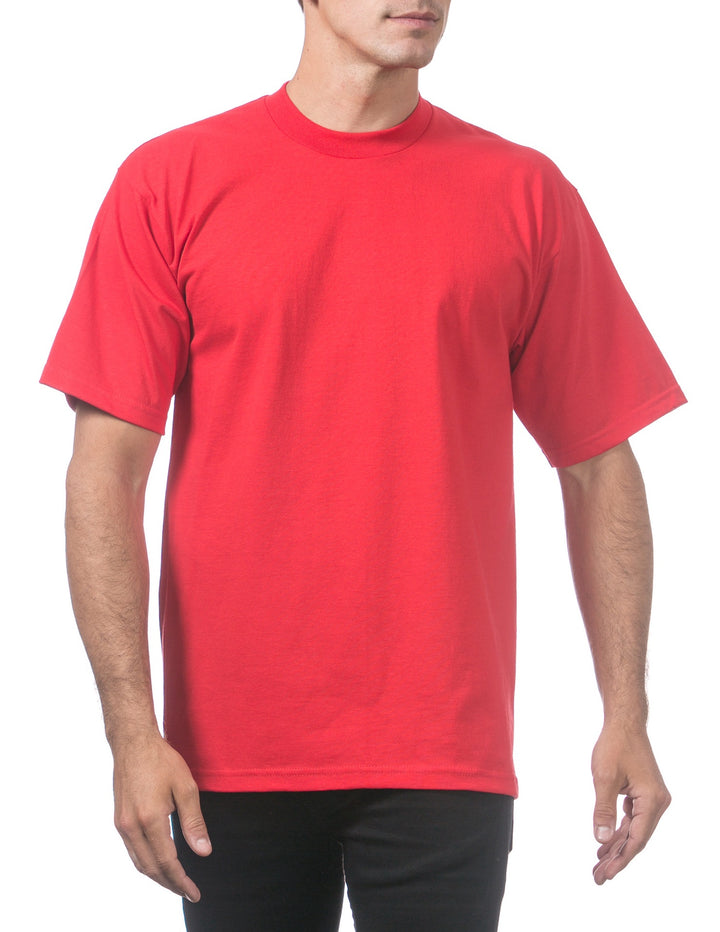 Pro Club Men's Heavyweight Short Sleeve Tee - RED