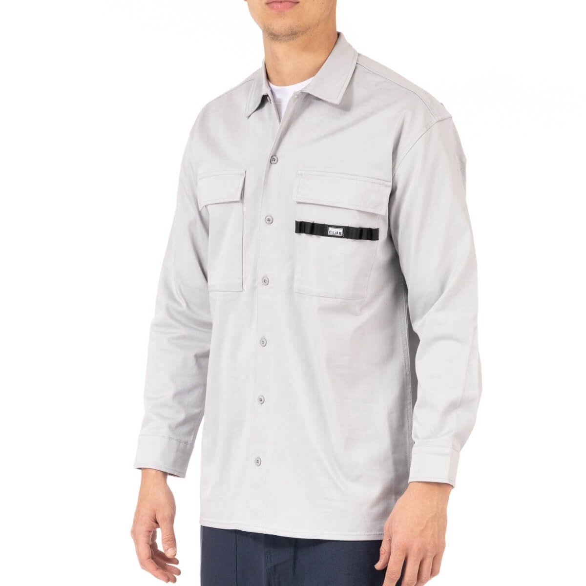 Pro Club Men's Workwear Mechanic's Long Sleeve Shirt - Silver