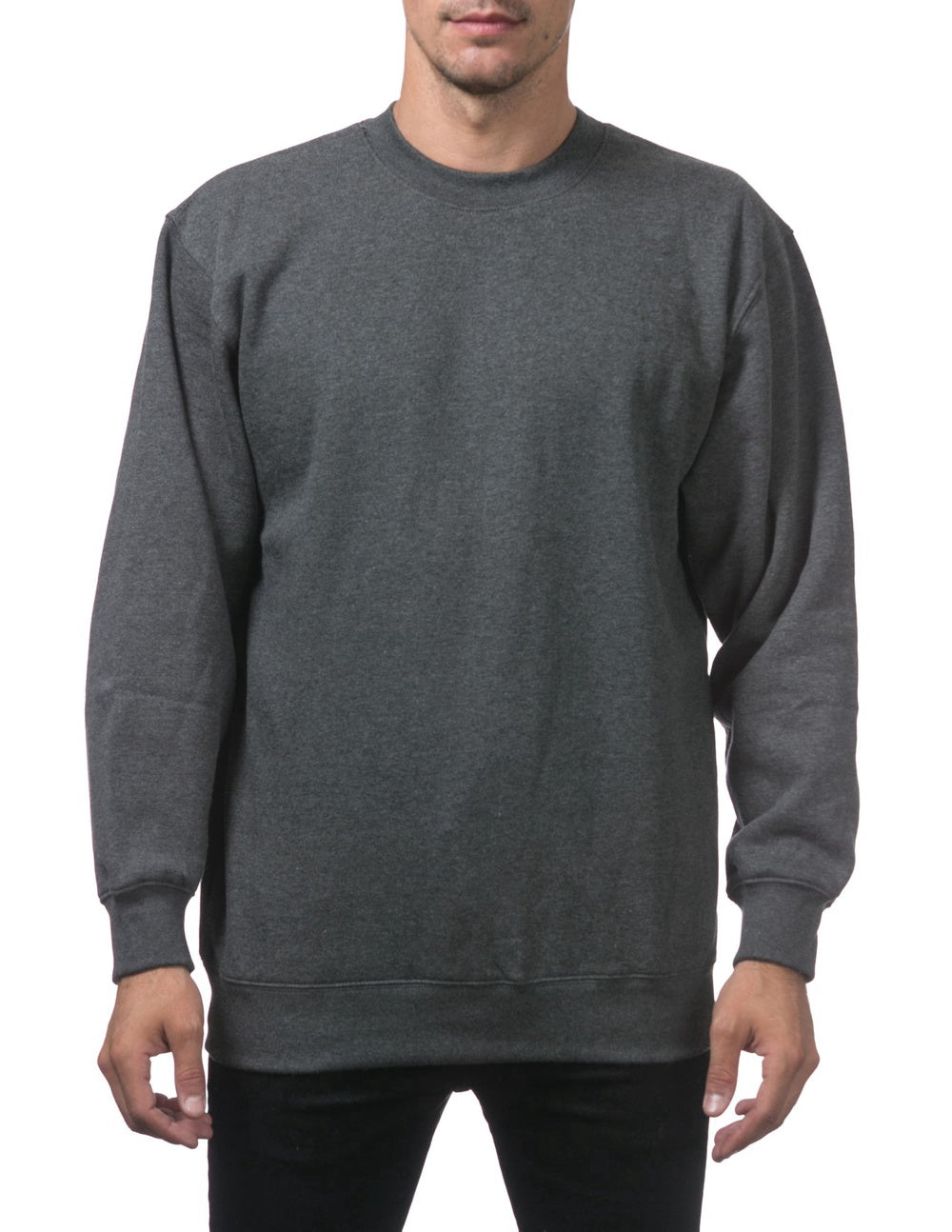 Pro Club Heavyweight Crew Neck Fleece Pullover Sweater (13oz) - CHARCOAL