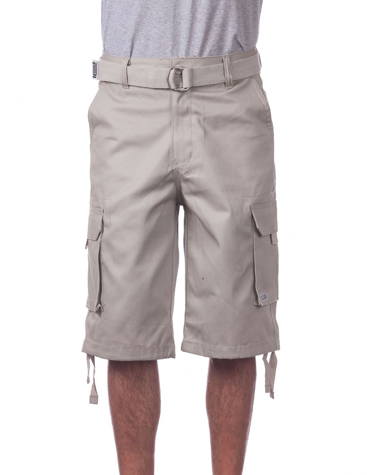 Pro Club Twill Cargo Shorts with Belt - SAND