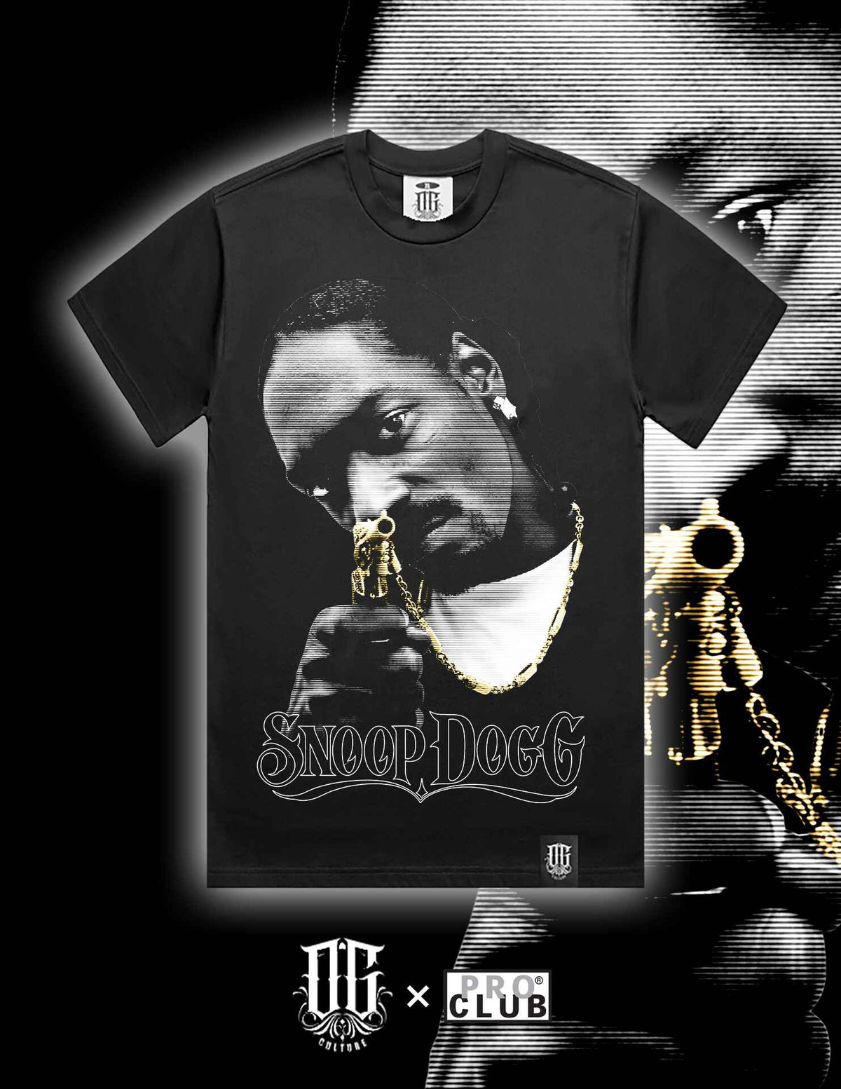 OG Culture X Pro Club Heavyweight Tee - Snoop Dogg Portrait