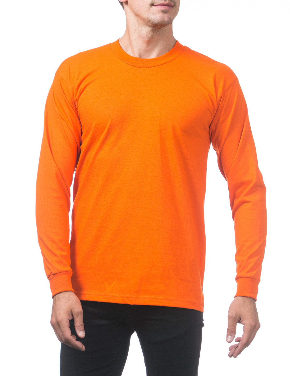 Pro Club Heavyweight Cotton Long Sleeve Crew Neck –Orange Tan
