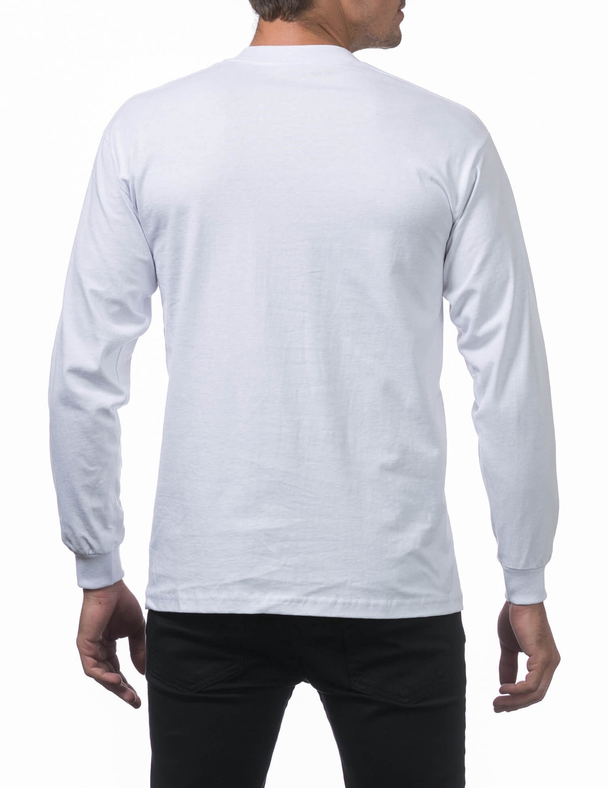 Pro Club Heavyweight Cotton Long Sleeve Crew Neck - WHITE