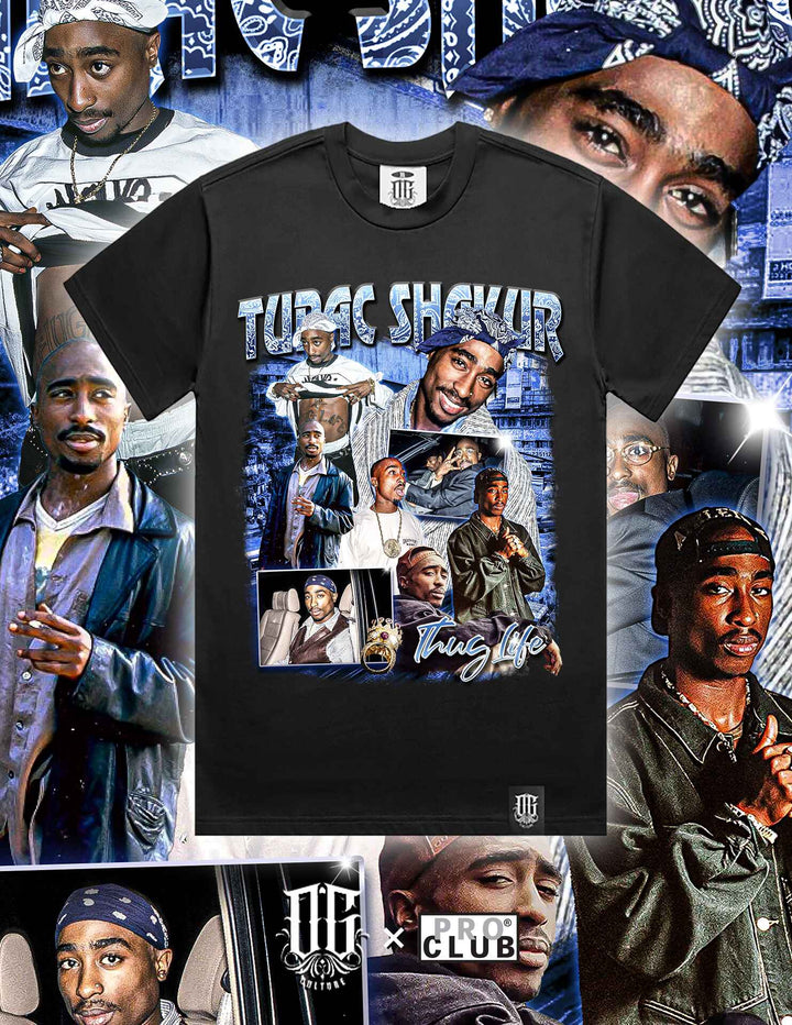 OG Culture X Pro Club Heavyweight Tee - Tupac Shakur Bandana