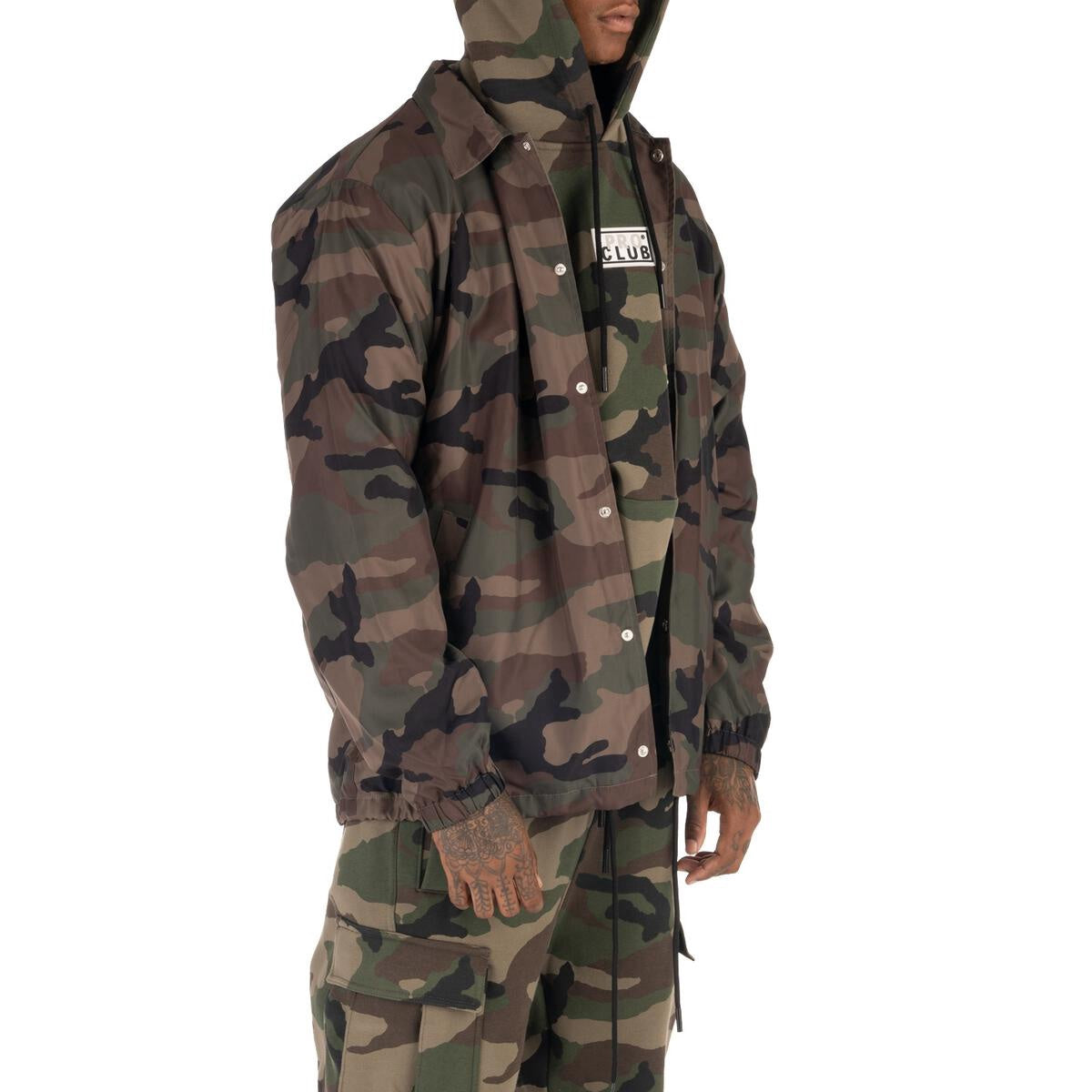 Pro Club Standard Coach Jacket - Green Camo