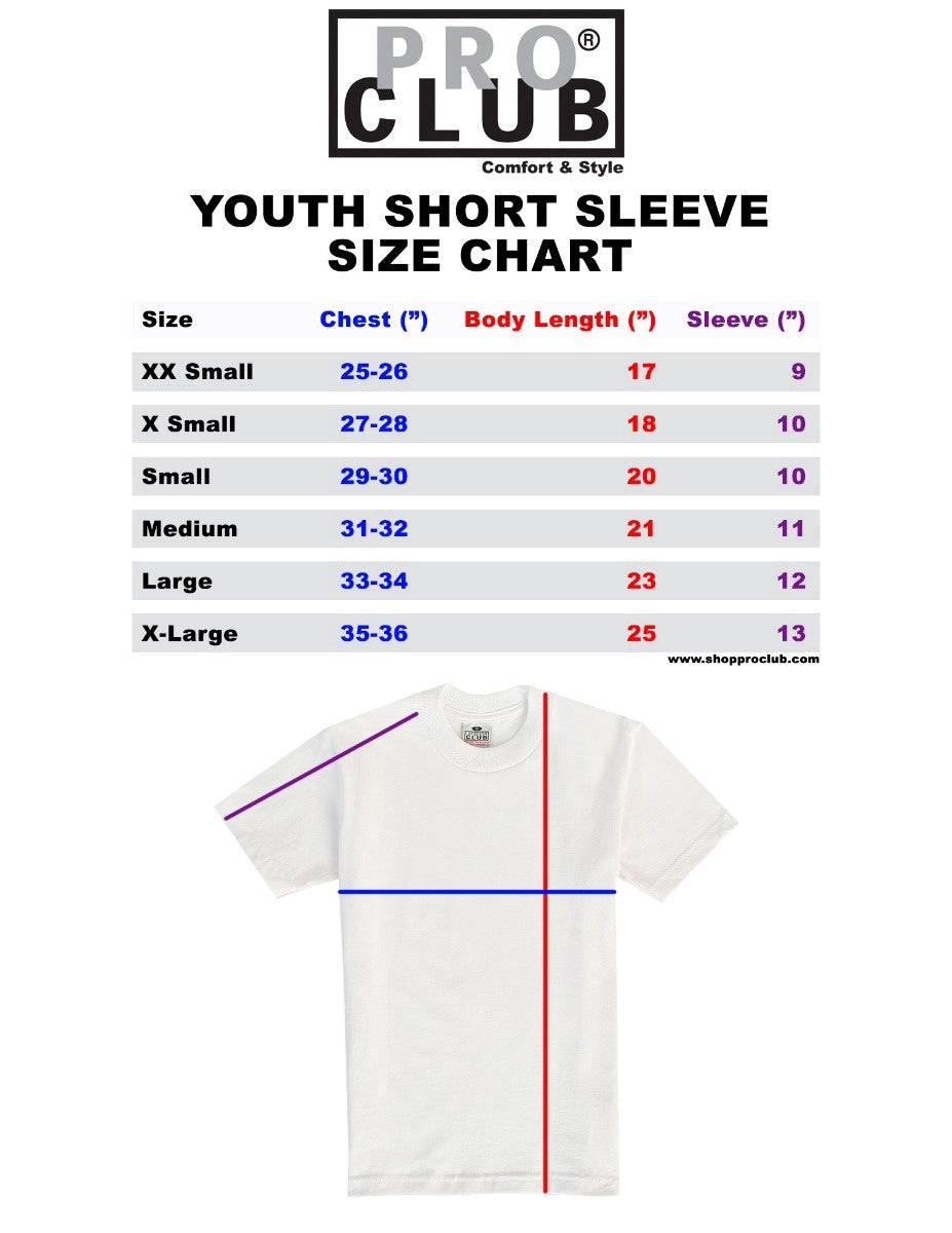 Pro Club Youth Short Sleeve Crew Neck Tee - NAVY