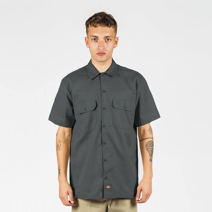 DICKIES –1574 SHORT SLEEVE WORK SHIRT - CHARCOAL