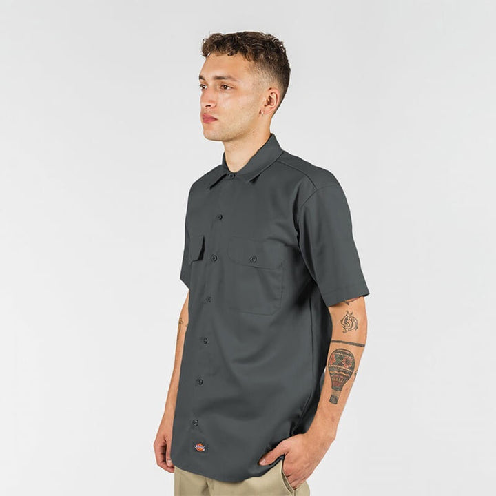 DICKIES –1574 SHORT SLEEVE WORK SHIRT - CHARCOAL