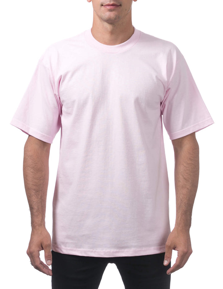 Pro Club Men's Heavyweight Short Sleeve Tee - PINK