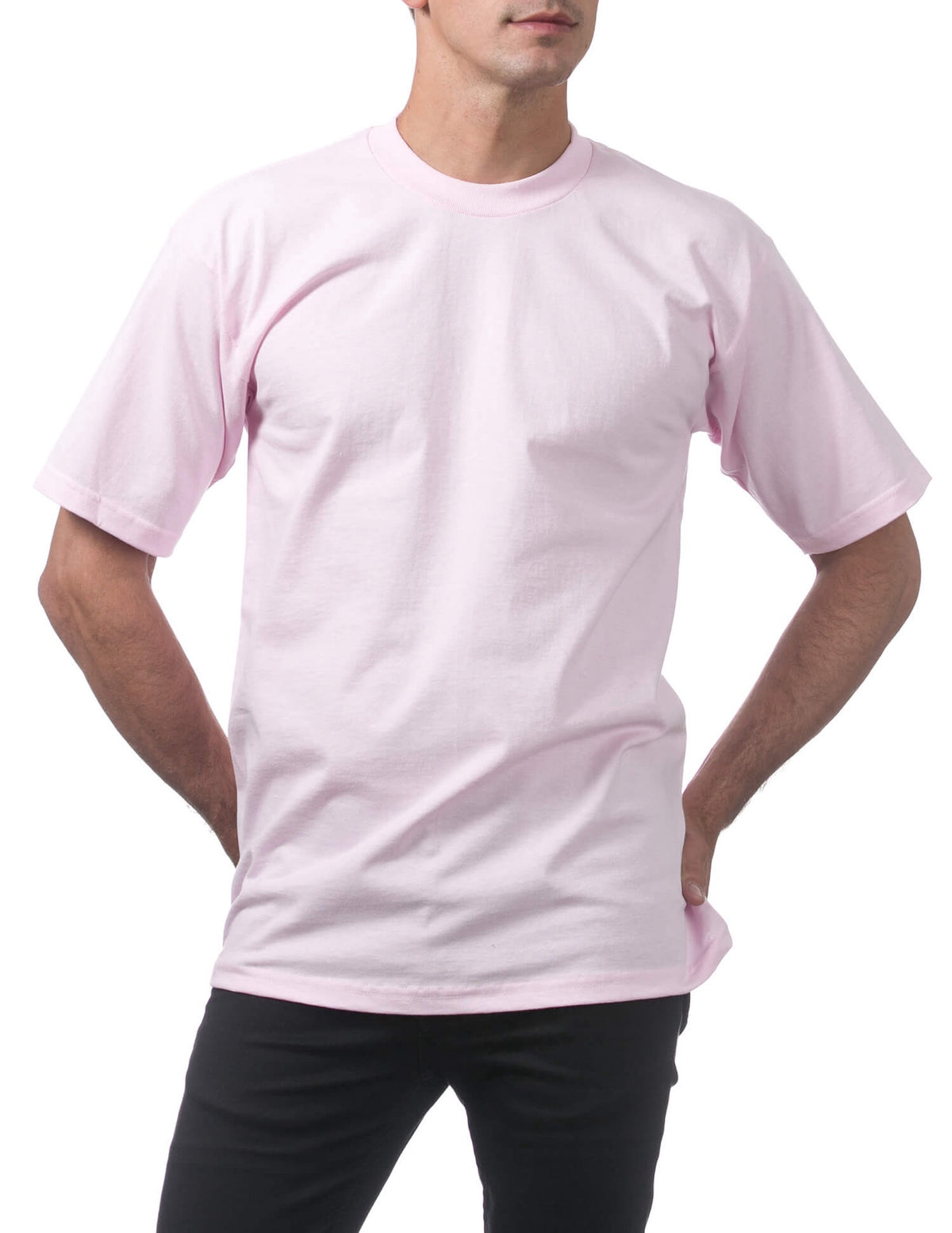 Pro Club Men's Heavyweight Short Sleeve Tee - PINK