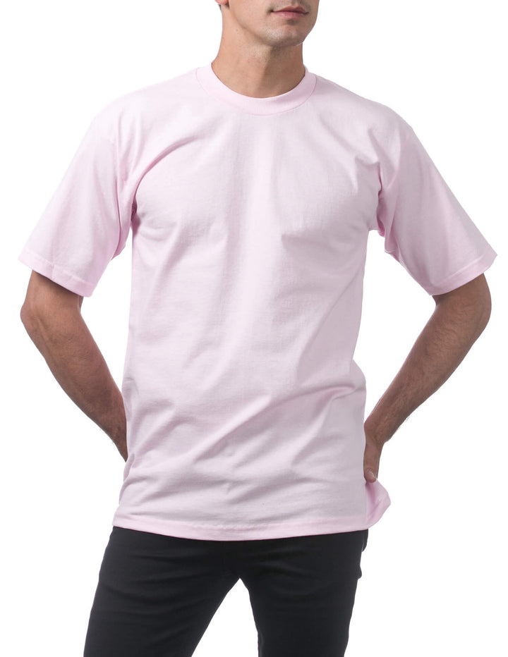 Pro Club Men's Heavyweight Short Sleeve Tee - PINK